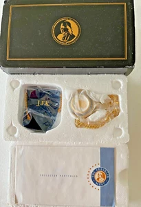 1964 FRANKLIN MINT JFK SILVER HALF DOLLAR POCKET WATCH MIB - Picture 1 of 8