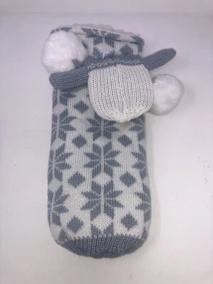 Juego de bolsa de vino de punto y Koozie. Sherpa Forrado Copo de Nieve Patrón Verano y Rosa Nuevo con Etiquetas Foto 1 de 4