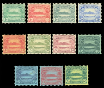 British SOLOMON Islands (Pacific Ocean) 1908  War Canoe set  Scott #8-18 mint MH - Image 1 of 2