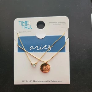 Aries Zodiac Pendant and crystal pendant Necklace 2 piece NEW style gift - Bild 1 von 8