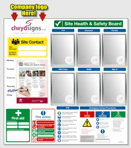Baustellensicherheitsschild HSE Poster AluPanel 6x Schnapprahmen RAMS - wasserdicht PORTOFREI - Bild 1 von 2