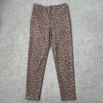 Pantalones Ann Taylor Mujer Pequeños Ajustados Beige Borgoña Rojo Estampado Leopardo Legging Foto 1 de 4