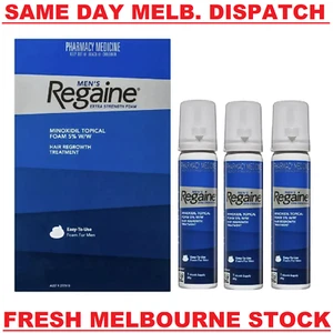 Regaine Rogaine Men's Extra Strength Topical 5% Foam 3 x 60g (3 Months Supply) - Picture 1 of 8