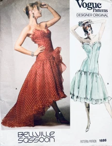 Vogue Original Pattern 1686 by Bellville Sassoon | Misses Boned Dress Size 14 - Picture 1 of 3