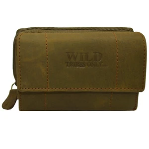 Portemonnaie Damen Wild Leder Geldbeutel mit RFID Schutz (braun-beige) - Picture 1 of 6