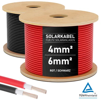 Solarkabel 6mm2 4mm2 Verlängerungskabel Solar Kabel PV Meterware Photovoltaik - Bild 1 von 4