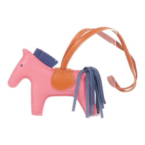 HERMÈS Charm HERMES Rodeo PM Milo Veau pelle veloce rosa azalea blu de malte