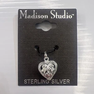 NEW Madison Studio Danecraft 925 Sterling Silver Pendant Filigree Puffed Heart - Picture 1 of 7
