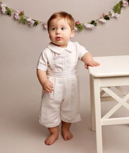 Conjunto de bautizo de tres piezas para bebés niños - Traje de bautizo para bebés 0-24 meses - Imagen 1 de 5