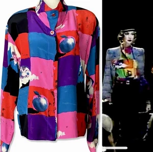 Emanuel Ungaro Parallele Paris Seidenbluse Vintage 80’s Gr. 6 Iconic Print Dokumentiert - Bild 1 von 24