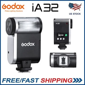 GODOX iA32 Mini Flash Speedlite Hot Shoe Flashe for Sony Nikon Canon Fuji Camera - Picture 1 of 12