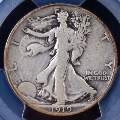 1919 D WALKING LIBERTY HALF DOLLAR PCGS VG08 ORIGINAL AND ENDEARING OLDE TYME - Image 1 of 4