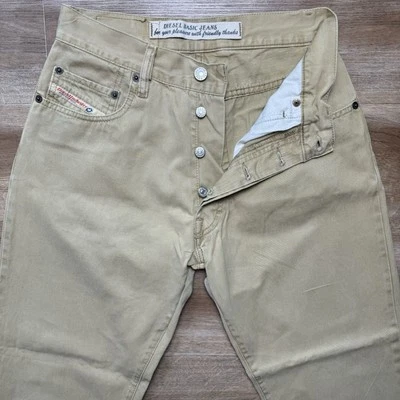 Jeans Diesel Vintage Hombres 29x27 Beige Trading Pierna Recta Preppy Italia Calce 27x27 Foto 1 de 4