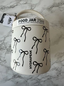 HydraPeak Pink Bow Insulated Food Jar TikTok Viral Artisan 25oz Stainless Steel - Picture 1 of 5