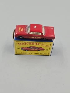 Vintage Matchbox Lesney #59 Fire Chiefs Car With Original Box In Excellent... - Picture 1 of 18