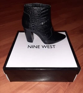 Womans Black Leather Boots NINE WEST Size 7 - Picture 1 of 6