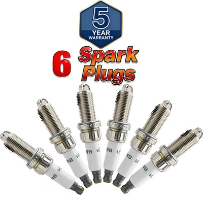 6PCS NEW Spark Plugs 12120037244 ZGR6STE2 For E60 E90 E92 E93 135i 335i 535i - Image 1 of 4