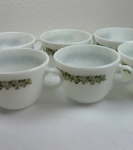 VTG Pyrex Spring Blossom “crazy days” 1970’s Coffee Mugs (set Of 7) - Picture 1 of 4