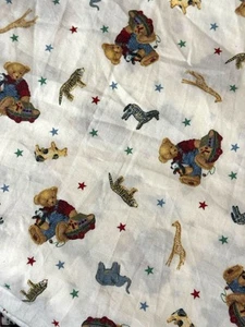 Blue Jean Teddy Mini Ark Toss Daisy Kingdom Cotton Quilting Fabric 58” X 46” - Picture 1 of 6
