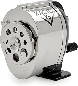X-ACTO KS Manual Pencil Sharpener 1 Count (Pack of 1), Silver/Black - Picture 1 of 5