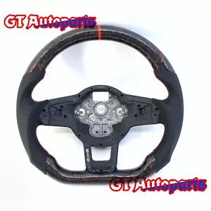Forged Carbon Fiber Steering Wheel Fit Volkswagen MK7 Golf R GTl Jetta 2015-2021 - Picture 1 of 8