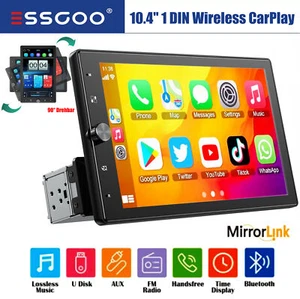 Apple CarPlay 10,4" Single DIN Autoradio drehbarer Touchscreen USB AUX TF FM - Bild 1 von 14