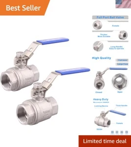 Durable 2-Piece 1" Ball Valve Set - Heavy Duty, Locking Handle, WOG 1000 psi - Picture 1 of 10