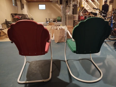 Old vintage metal patio chairs Cover