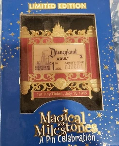 Prendedor Disney 40360 DLR Hitos Mágicos Primer Día Boleto, 18 de julio de 1955 Jumbo LE - Imagen 1 de 12