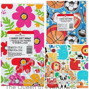 Hojas de papel envolvente American Greetings 8,33 pies cuadrados cada una - Imagen 1 de 5