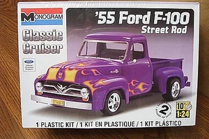MONOGRAM '55 FORD F-100 PICKUP STREET ROD 1/24 SCALE MODEL KIT - Imagen 1 de 2