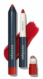 2 x Trestique Chile Red Matte Color & Shiny Balm Lip Crayon ~ Full Size!! Lot - Picture 1 of 6