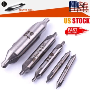 60° Guide Combined Center Drill Cutting Countersink Bit Set #1 #2 #3 #4 #5 5Pcs - Picture 1 of 9