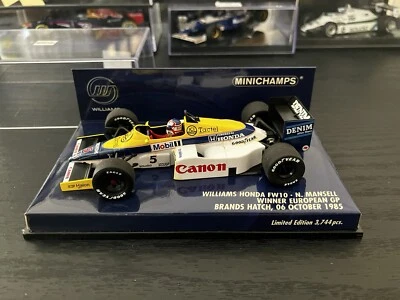 1:43 Minichamps 1985 Williams Honda FW10 Nigel Mansell #5 - First Win Limited Ed - Image 1 of 4