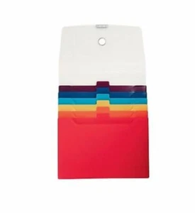 Staples Cascading Poly Expanding File, Letter Size, 6-Pocket, Multicolor Pockets - Picture 1 of 6