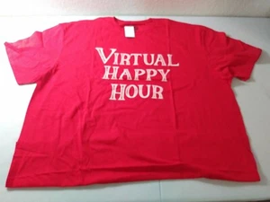 Virtual Happy Hour Short Sleeve Red Tshirt Size 3X Large - Picture 1 of 8