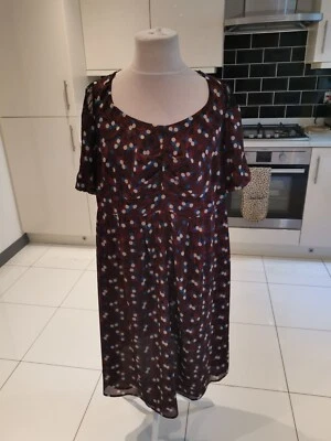 Clements Ribeiro Swan by Evans dress, sze 16, Burgundy, sparkly, lined, side zip - Image 1 of 4