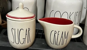 Rae Dunn Boutique Red Line Cream & Sugar HTF Rare - Picture 1 of 1