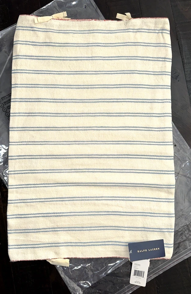 Funda de almohada Ralph Lauren Home Raeghan a rayas de lino nueva con etiquetas $215 crema 16x24 Foto 1 de 4
