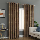 Virginia Jacquard Ring Top Eyelet Curtains Fully Lined Living Room Window (Pair)