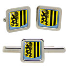 Dresden (Germany) Square Cufflinks And Tie Clip Set