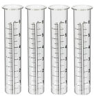  4 Pcs Test Tube Rain Gauge Glass Water Meter Lab Tubes Rainfall