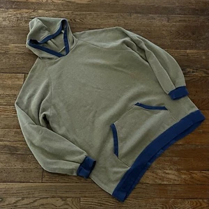 Men's Vintage Two Tone Green Blue Big XL Hoodie Sweatshirt 70s Does 50s Akom - Picture 1 of 15