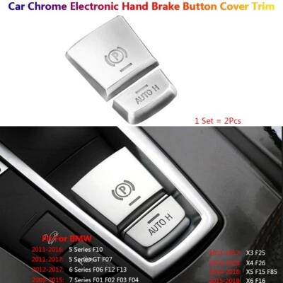Cubierta de botón de freno de mano de coche para BMW 5 6 7 X3 X4 X5 X6 F10 F07 F12 F01 F25 Foto 1 de 4