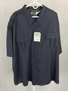 HORACE Uniform Pocket Shirt Mens short sleeve Black officer button HS1446 SS 22 - Picture 1 of 10