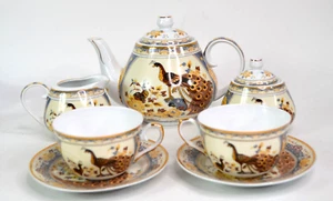 Thun Tea Service Karlovarsky Porcelain Czech Republic Original Kobalt Peacocks - Bild 1 von 12