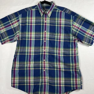Arrow River Brand Men's Plaid Short Sleeve Button-Down Shirt Sz Large - Picture 1 of 9