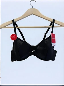 SPANX Sheerflex Fit To You Bra Size Small D-DD Very Black Demi Sheer Molding NEW - Picture 1 of 6