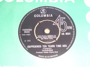 Yardbirds - Happenings Ten Years Time Ago Columbia 45 - Imagen 1 de 2