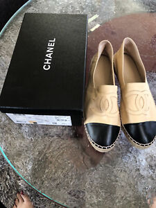dråbe kaste Staple CHANEL Espadrille Heels for Women for sale | eBay